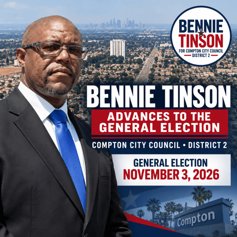 Bennie Tinson Advances To General Election For Compton City Council, 2nd District