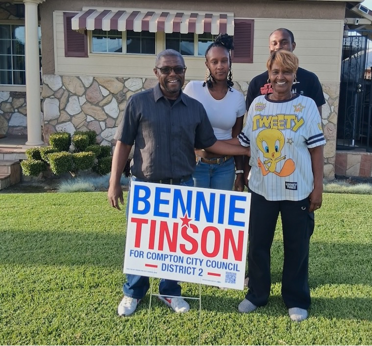 Bennie with endorsers for Compton City Council